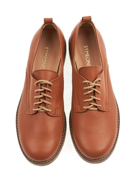 Γυναικείο ταμπά δερμάτινο oxford με κορδόνια